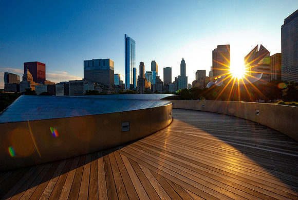 Sunset at Maggie Daley Park