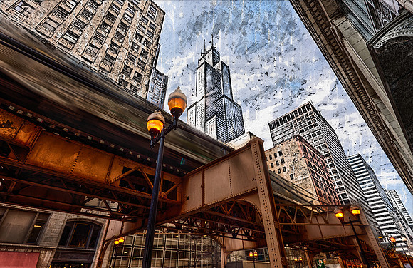 Wells Street Chicago Sketch